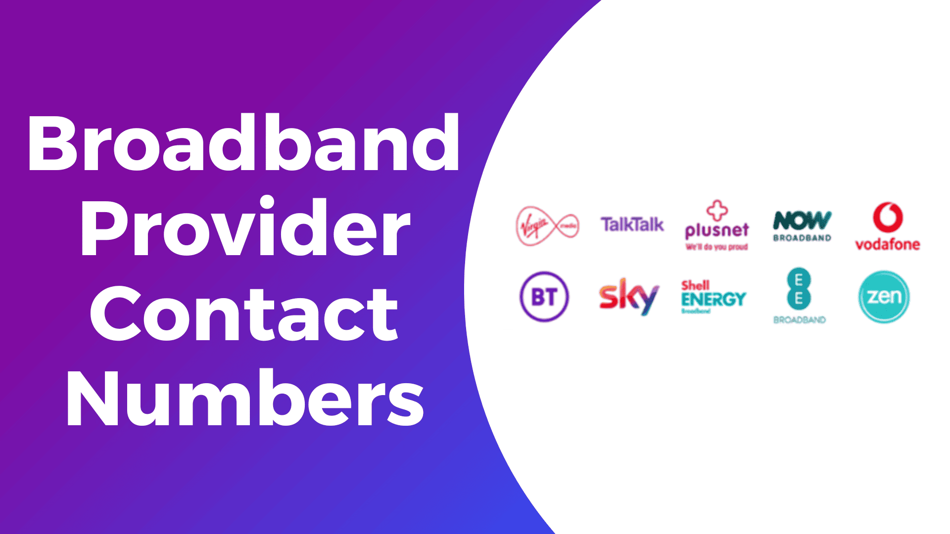 Broadband Provider Contact Numbers